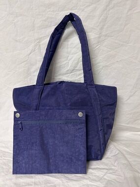 BAGGU MINI Tote Bag in Deep Purple - Lightweight Everyday Shoulder Bag